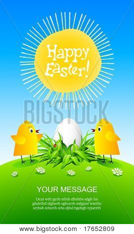 Happy Easter greeting card.