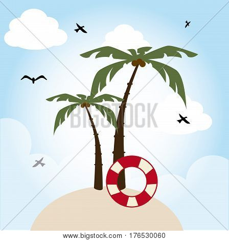 Summer design over beachscape background, vector illustration