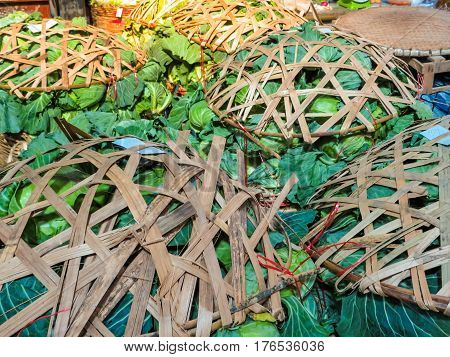 Vegetables market or Pak Khlong Talat market. Bangkok, Thailand