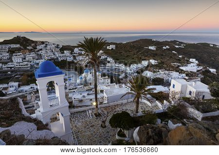 CHORA, GREECE - JANUARY 13, 2017: View of Chora village on Ios island, Greece on January 13, 2017.