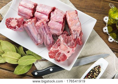 Oxtail And With Olive Oil And Ingredients To Cook It