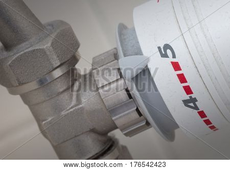 Temperature Knob Of Heating Radiator, Used And Dusty
