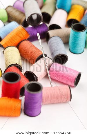 bobbins of lurex thread
