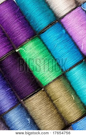 bobbins of lurex thread