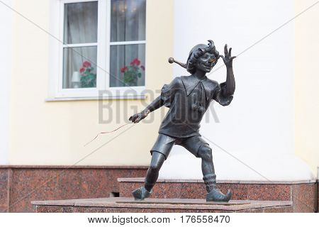 Gomel, Belarus - 6 March 2017: Small Architectural Forms Of Buratino At The Puppet Theater.
