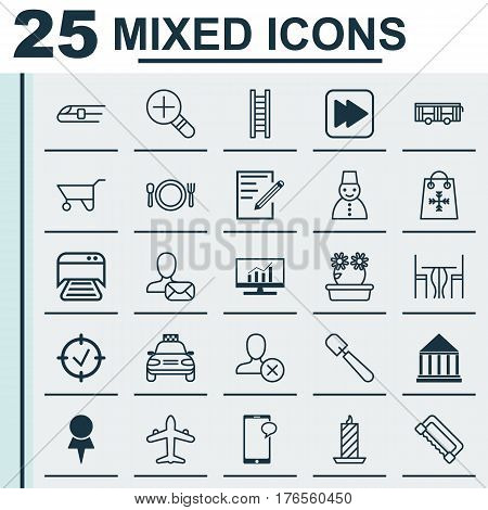Set Of 25 Universal Editable Icons. Can Be Used For Web, Mobile And App Design. Includes Elements Such As Approved Target, Floweret, Market Research And More.