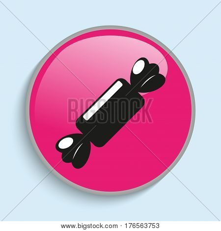 Confectionery. Chocolate candy in the package. Vector icon.