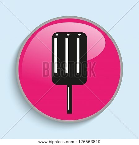 Ice cream on a stick. Vector icon. Vector image in multiple colors.