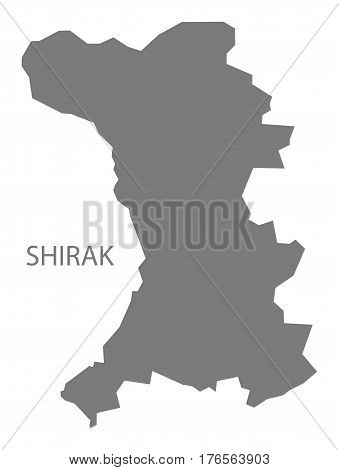 Shirak Armenia Province Map Grey Illustration Silhouette