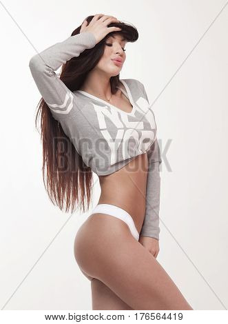 Perfect young girl ass in a black panties