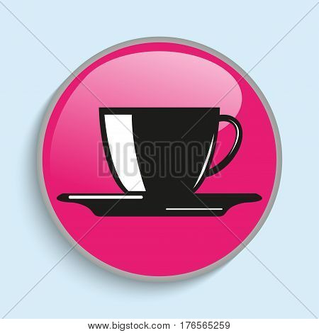 A cup of coffee. Vector icon. Conditional vector image in the form of color.