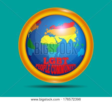 LGBT people community icon on a white background. Symbol gay and lesbian equality pride. Vector illustration for design clothes and t-shirt