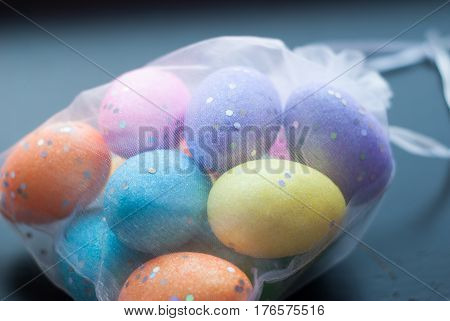 Decorative Eggs In Transparent Bag.