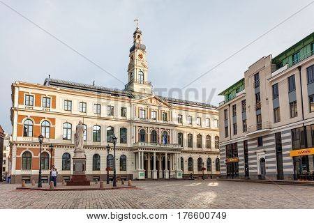 Architecture Of Old Riga Early In The Morning
