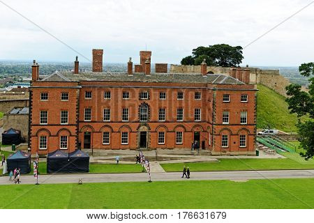 Lincoln Uk - July 1 2016: Exterior Of Lincoln Castle Shop Cafe And Entrance To Magna Carta Vault And
