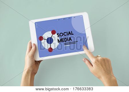Digital Tablet connected with social network online community