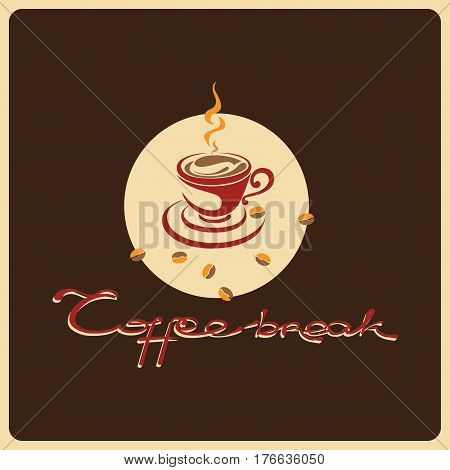 Time to drink coffee. Hand drawn typography lettering phrase 