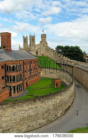 The Victorian Prison And The Observatory Tower Of Lincoln Castle England Constructed During The Late