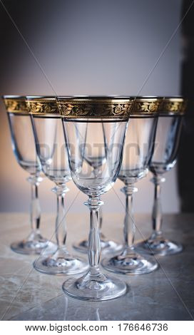 champagne glasses beautifully put on the table