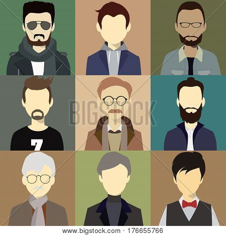 Men illustration avatar Vector character design icon