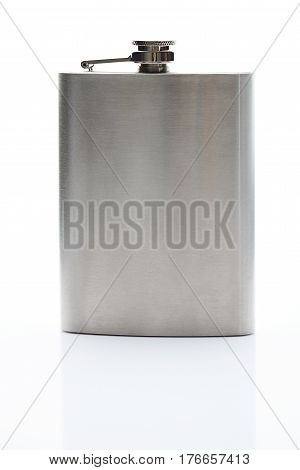 Front View Of Metal Flask