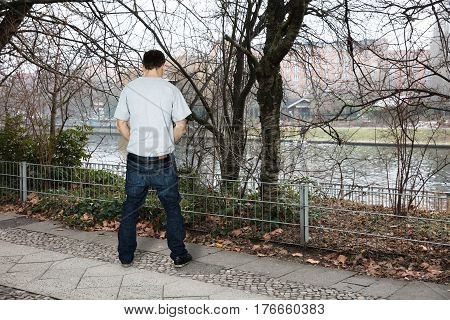 Rear View Man Peeing Image & Photo (Free Trial) | Bigstock