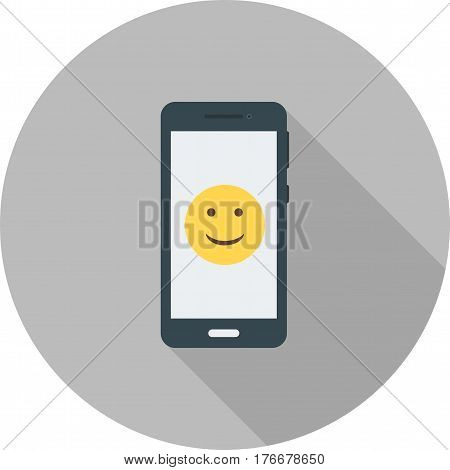 Smartphone, happy, snapchat icon vector image. Can also be used for smartphone. Suitable for mobile apps, web apps and print media.