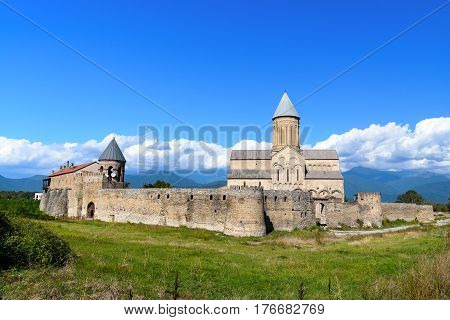 View Of Alaverdi Monastery In The Alazani Valley. Kakheti Region. Georgia