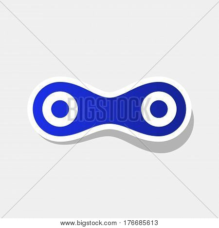 Link sign illustration. Vector. New year bluish icon with outside stroke and gray shadow on light gray background.