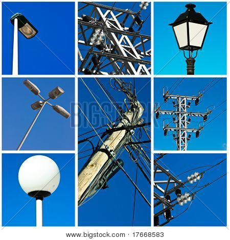 elektricitet collage - high definition foto