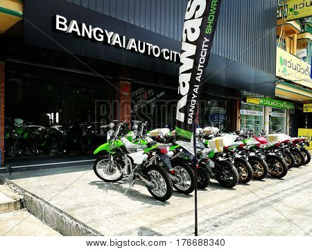 SALAYA, NAKHONPHATHOM, THAILAND-March 17, 2017. New motobikes and motocycles for sale.