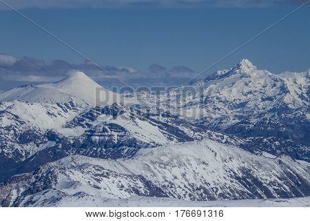 Snow mountains in Chile Ands september 2013