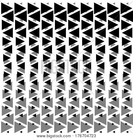 Abstract geometric hipster design print. Abstract geometric black and white graphic design print halftone triangle pattern Vector illustration stock vector.