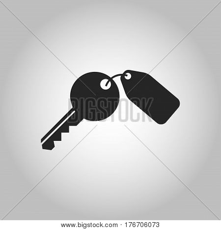 icon key isolated on grey gradient background