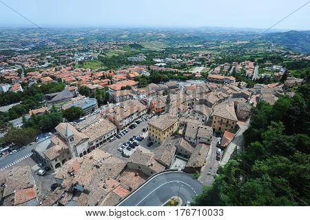 Piazza Grande And Church Of The Suffrage On Borgo Maggiore