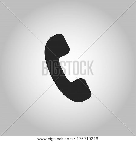 icon phone handset isolated on grey background
