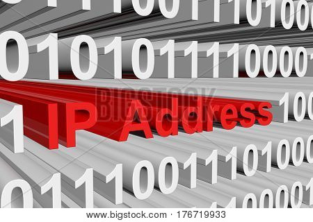 IP Address as a binary code 3D illustration