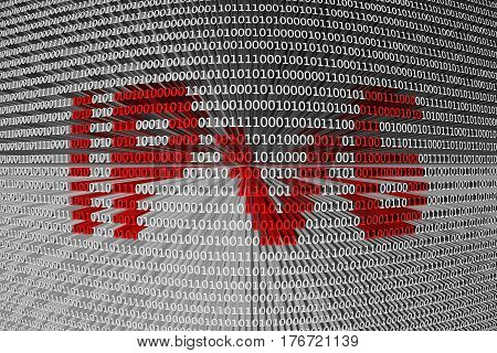 IPv6 as a binary code 3D illustration
