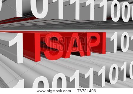 ISAPI is presented in the form of binary code 3d illustration