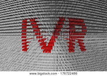 IVR is presented in the form of binary code, 3d illustration