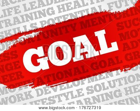 Goal word cloud collage, business concept background