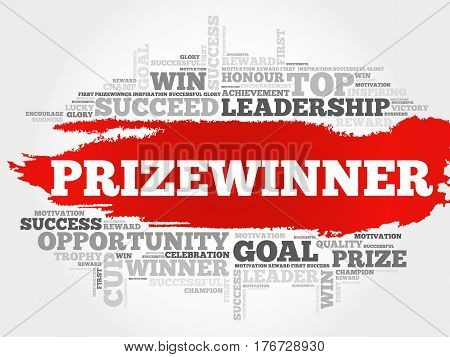 Prizewinner  word cloud collage, business concept background