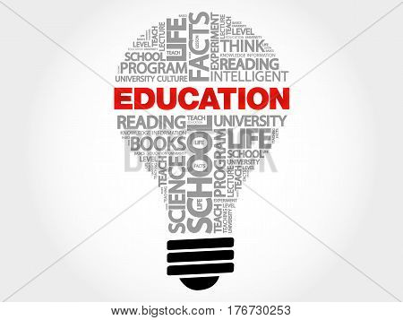 EDUCATION bulb word cloud , business concept