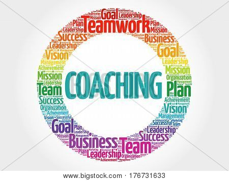 Coaching circle word cloud , business concept