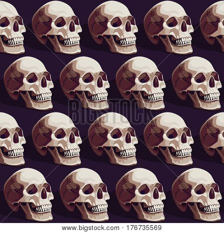 Seamless Halloween Pattern with Skulls. Pattern for your design projects: banners, business cards, posters, textiles