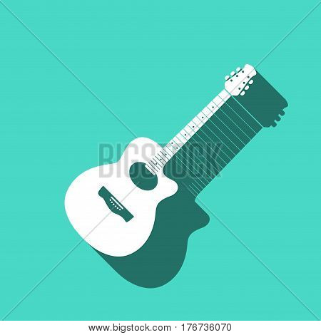 Acoustic guitar sign icon. Music symbol icon stock vector illustration flat design