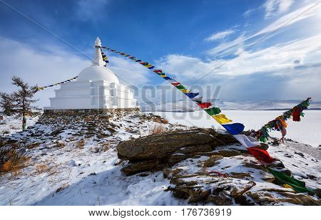 Enlightenment Stupa - A Place Of Meditation On An Uninhabited Island On Lake Baikal
