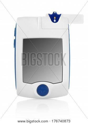 White glaucometer isolated on a white background
