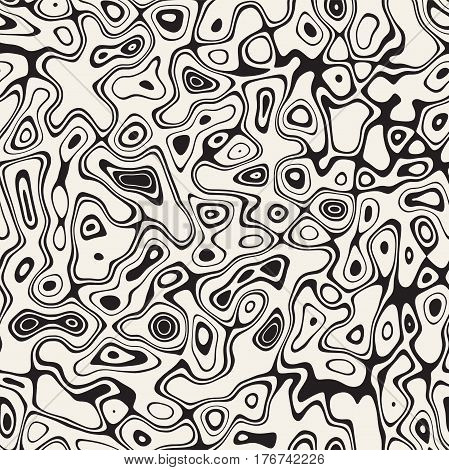 Noise Grunge Abstract Texture. Abstract Retro Background Design. Vector Seamless Black And White Pattern.