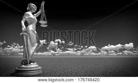 Statue of justice, Law concept, Temida - Themis 3d rendering